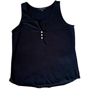 Boston Proper Black Women's Tank Sz-Small-Clear‎ Rhinestones Accents-No Buttons